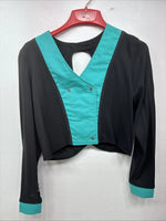 New Women’s Cowboy Threads Black Blue Long Sleeve Button Up Size Large TT-140
