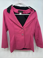 New Women’s To Dy For Pink Black Long Sleeve Button Up Size XL YY-101
