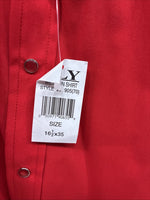 New Men’s ELY Cattleman Red Western Long Sleeve Pearl Snap 16.5 X 35 Large T-63