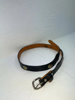 New Blue Genuine Leather Weight Gold Pendent 34” Belt #10493 JJ-20