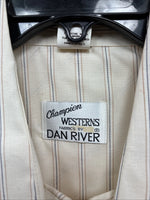 New Men’s Champion Western Yellow Stripe Long Sleeve Pearl Snap XL H-84