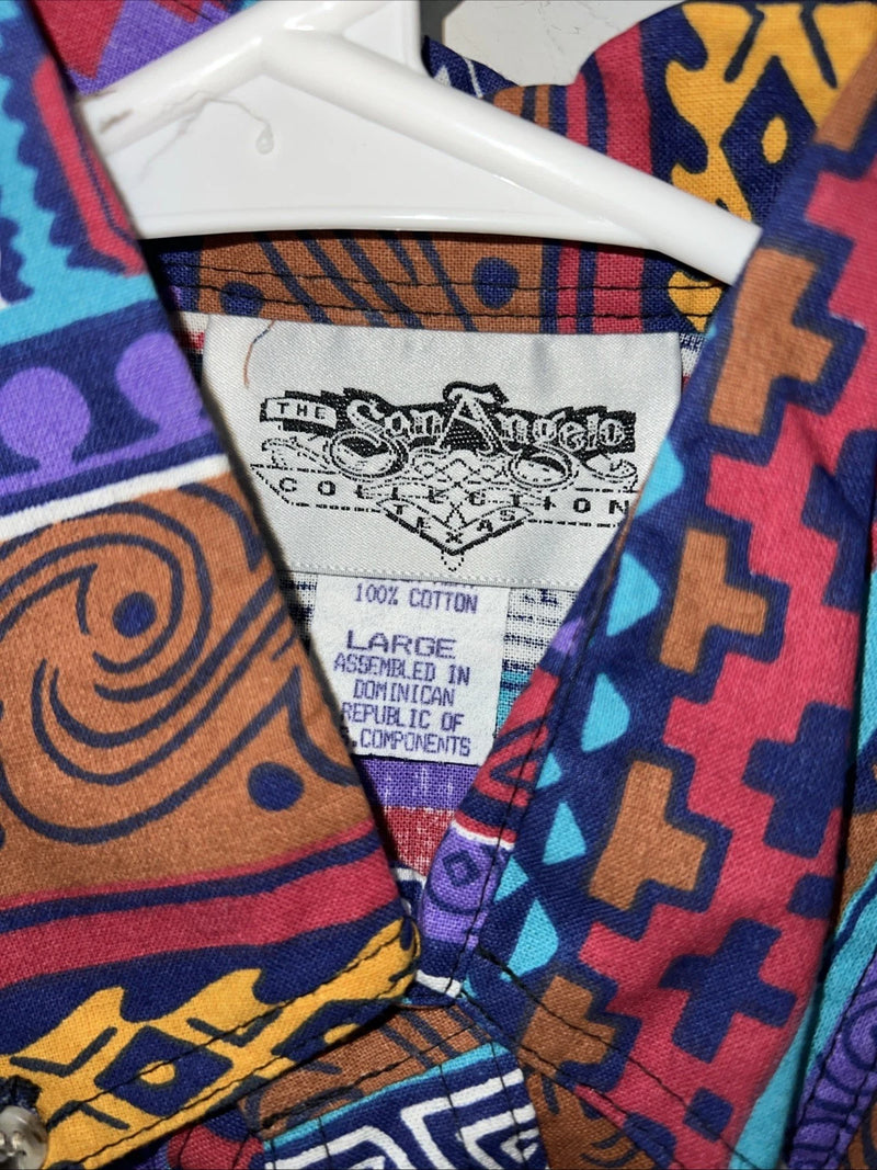 New Men’s Multicolor The San Angelo Short Sleeve Button Up Shirt L P-52