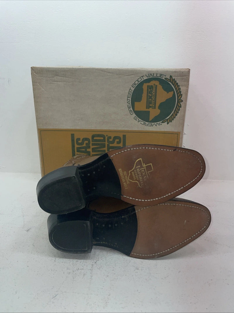 New Men’s Brown Texas Brand Cowboy Boots. M 87 9.5 9 1/2 D. 6-100