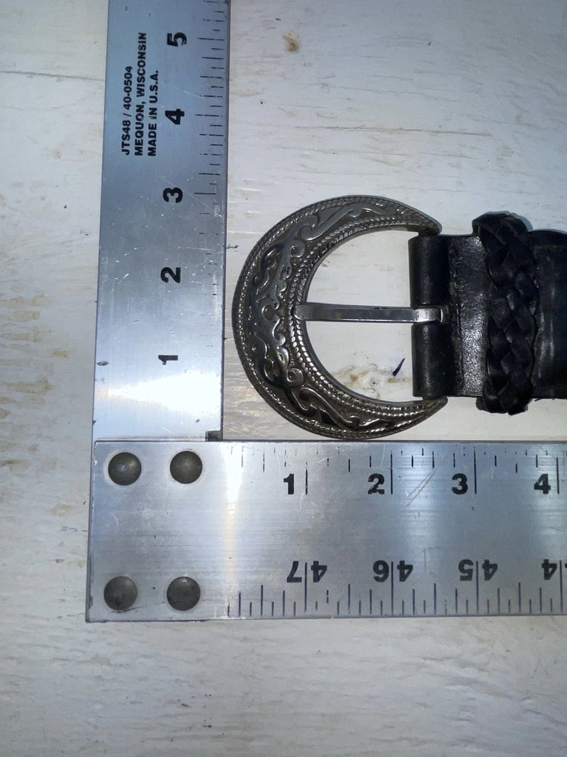 New Black Genuine Leather Braided 38” Belt #8840/01 Z-108