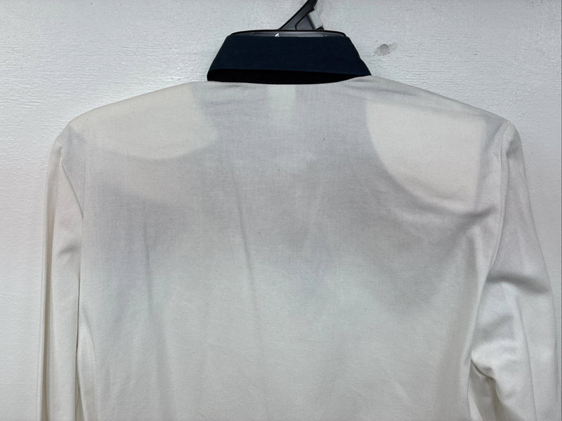 New Women’s Roughrider Blue Black White Long Sleeve Button Up Small YY-72