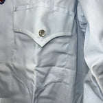New Men’s Champion Western Blue Long Sleeve Pearl Snap 14.5 X 32 Small B-50