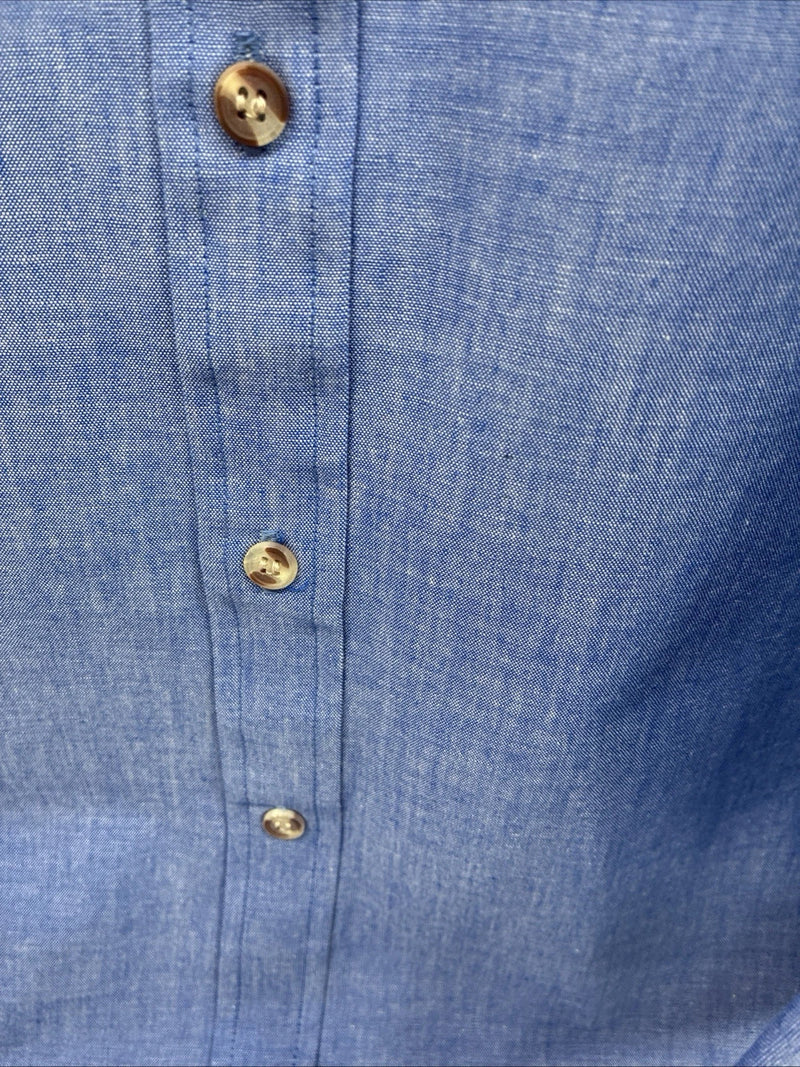 New Men’s ELY Cattleman Blue Long Sleeve Button Up 20.5 X 36 4XL E-103
