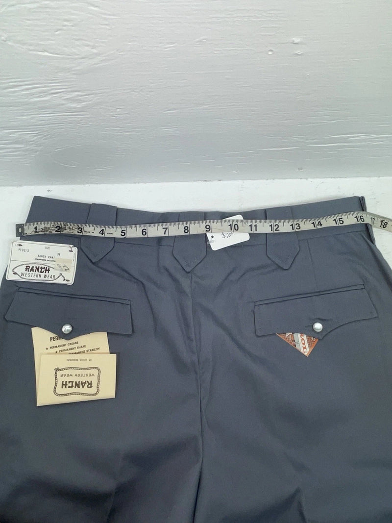 New Vintage Blue Ranch Polyester Pants #P1023 SS-32