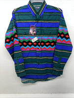 New Men’s Multicolor Wrangler Button Up Long Sleeve Shirt. 15.5x34 M I-34