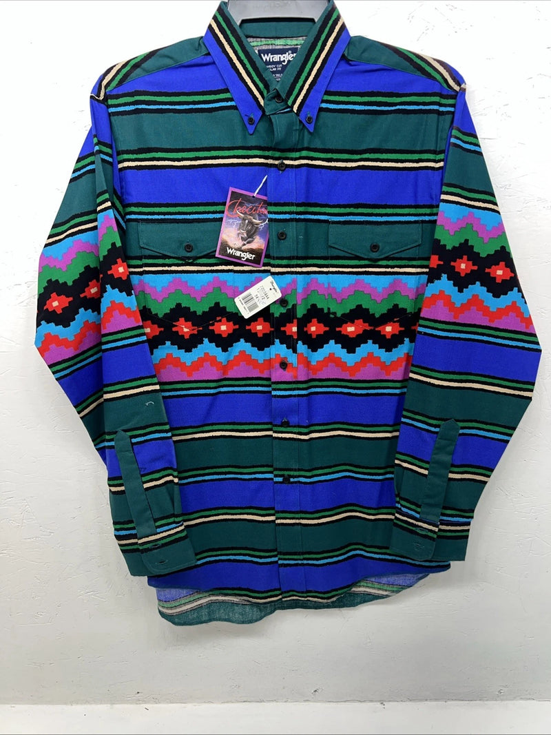 New Men’s Multicolor Wrangler Button Up Long Sleeve Shirt. 15.5x34 M I-34