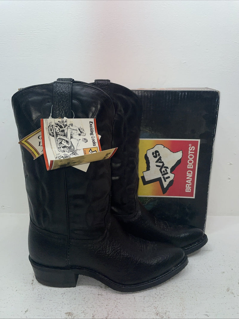 New Men’s Black Texas Brand Cowboy Boots. 251542361 10.5 10 1/2 D. 7-53