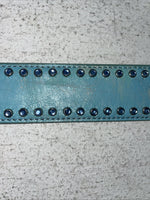 New Blue Genuine Leather 3-D Belt Blue Bling 32” Belt #677 Z-3