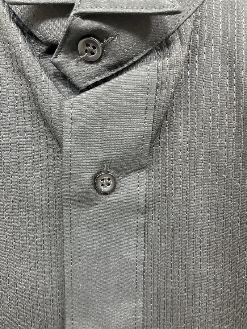 New Classix Black Long Sleeve Button Up English Shirt Small CC-9