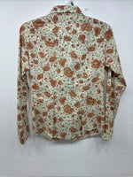 New Women’s Champion Western Floral Long Sleeve Pearl Snap Size 12 MM-46
