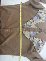 New Women’s Tem Tex Brown Design Long Sleeve Pearl Snap Size 33 MM-103
