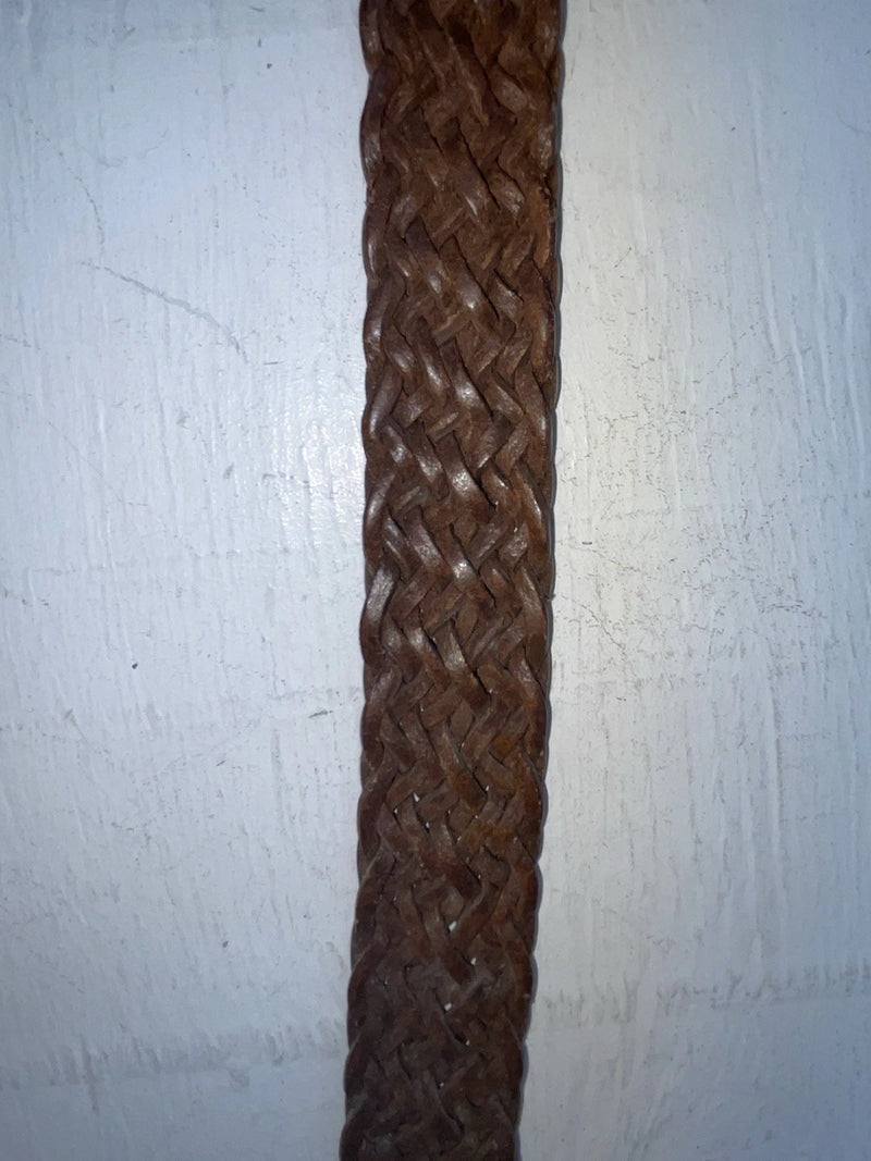 New Brown Genuine Leather Braided 26” Belt JJ-111