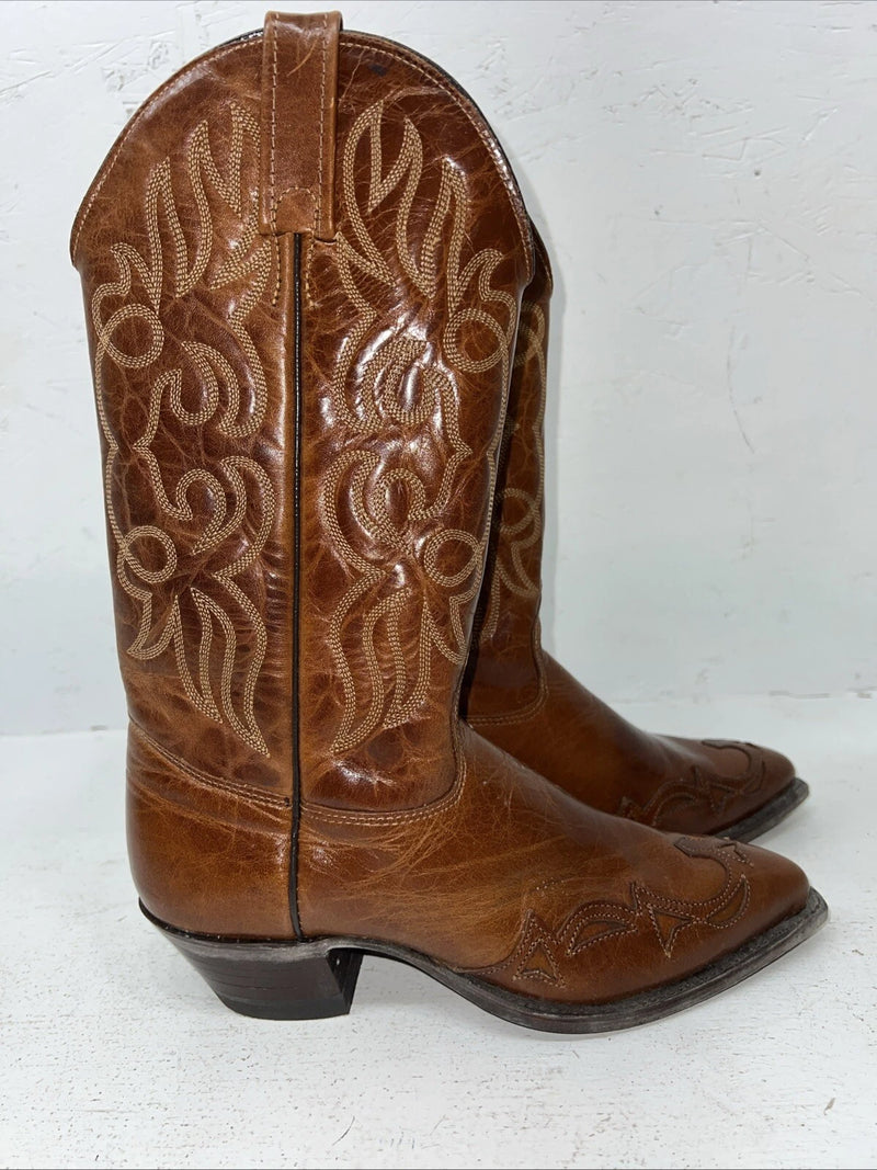 New Women’s Brown J. Chisholm Cowboy Boots. D 874 6.5 6 1/2 M. 19-122