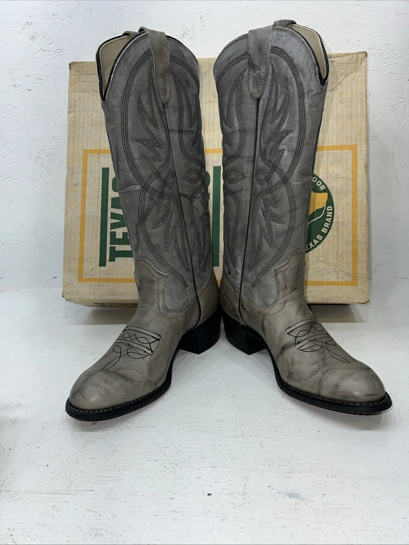New Women’s Grey Texas Brand Cowboy Boots. 4602 6 M. 19-23