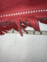 NOS Red Chap-Parel Show Chaps With Fringe Adjustable Waist 38” I-74