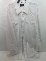 New Men’s White Horse White Long Sleeve Pearl Snap 3XL E-19