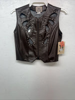 New Women’s Brown 1849 Authentic Ranchwear Show Vest XS G-609