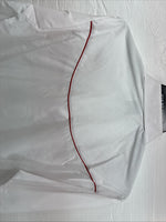 New Men’s ELY Cattleman White Red Rose Design Long Sleeve Pearl Snap Medium K-60