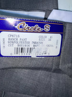 New Vintage Gray Circle S Polyester Pants #CP6715 SS-34