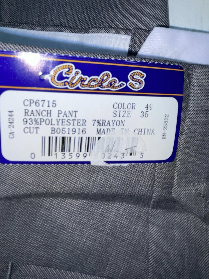New Vintage Gray Circle S Polyester Pants #CP6715 SS-34