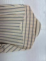 New Men’s H Bar C Yellow Black Stripe Long Sleeve Pearl Snap 17 XL O-29