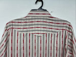 New Women’s White Horse Red White Stripe Short Sleeve Pearl Snap Large YY-116