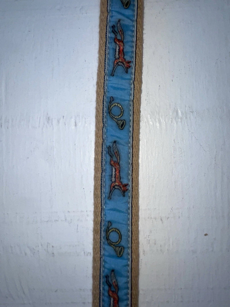 New Blue Genuine Leather Fox And French Horn 32” Belt #1120 JJ-47