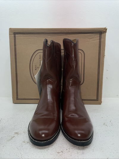 New Men’s Brown J Chisholm Cowboy Boots. M 102 10.5 10 1/2 D. 7-114