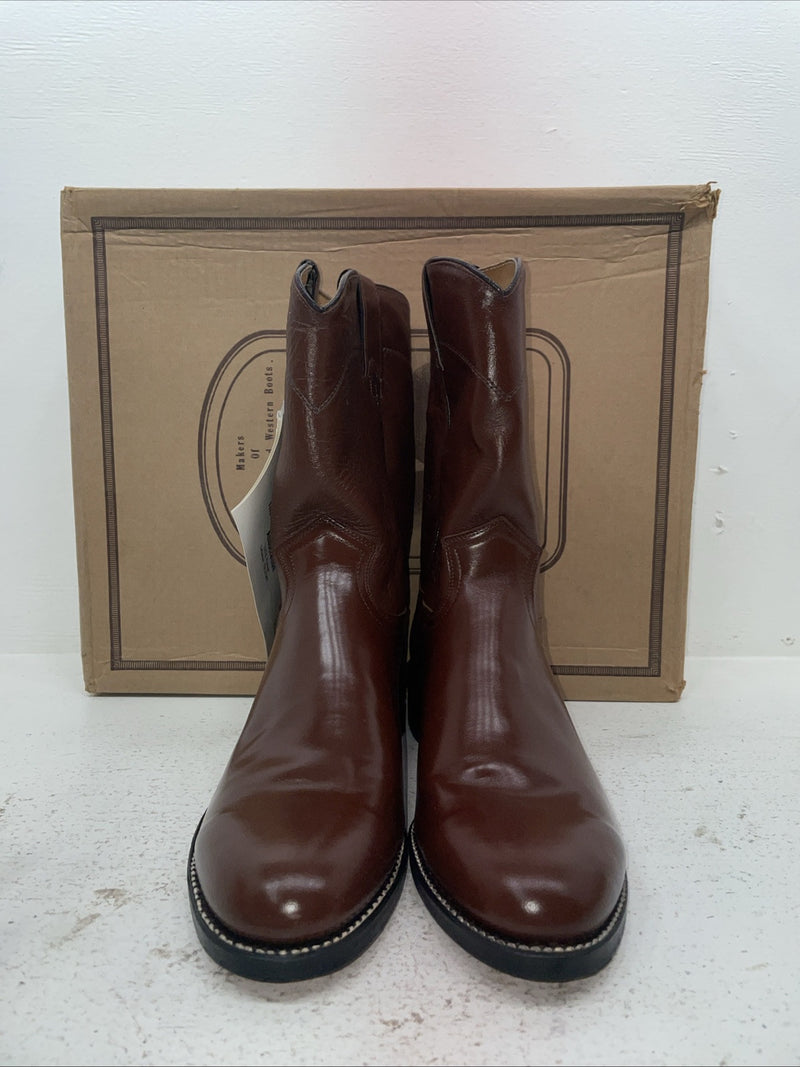 New Men’s Brown J Chisholm Cowboy Boots. M 102 10.5 10 1/2 D. 7-114
