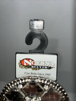 New Geniune Leather Nocona Brown White Belt Large #N3488802 W-9
