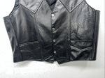 New Men’s Black Western Express Leather Biker Vest XL Q-603