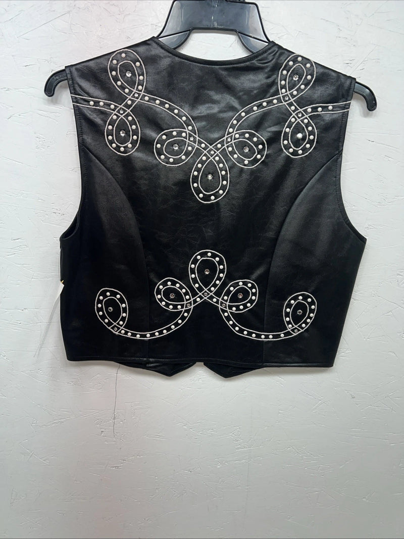 New Women’s Black 1849 Authentic Ranchwear Beaded Western Show Vest Medium WW-81