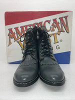 New Men’s Gray Lace Up American West Cowboy Boots. 6999 12 E W. 9-57