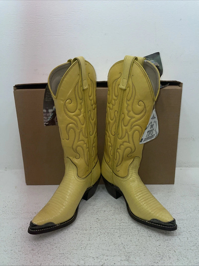 New Women’s Yellow Texas Brand Cowboy Boots. 4634 5 M. 2-68