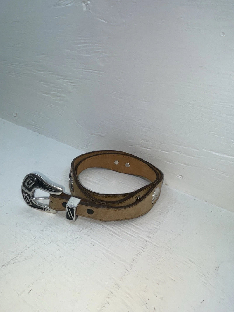New Brown Genuine Leather Nocona Animal Pendent 32” Belt #606 JJ-16