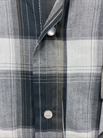 New Men’s ELY Cattleman Green Gray Plaid Long Sleeve Pearl Snap Large X-27