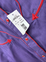 New Women’s White Horse Purple Red Long Sleeve Pearl Snap Small LL-72
