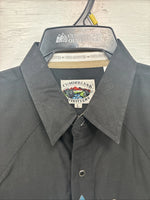 New Men’s Cumberland Blue Black Long Sleeve Pearl Snap Large X-2