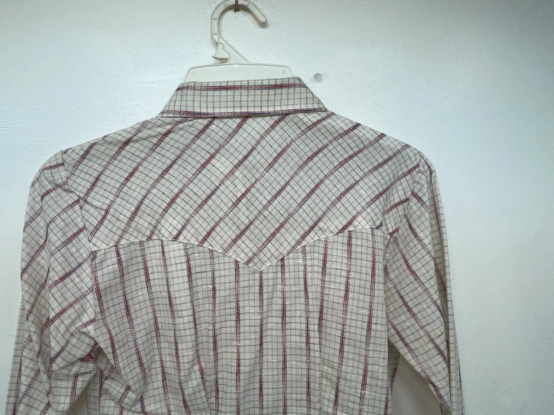 New Women’s White Striped DR Westerns Long Sleeve Button Up Shirt 3B-86