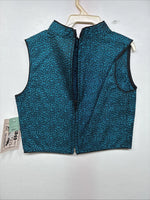 New Women’s 1849 RanchWear Blue Cheetah Print Zip Up Vest Small YY-45