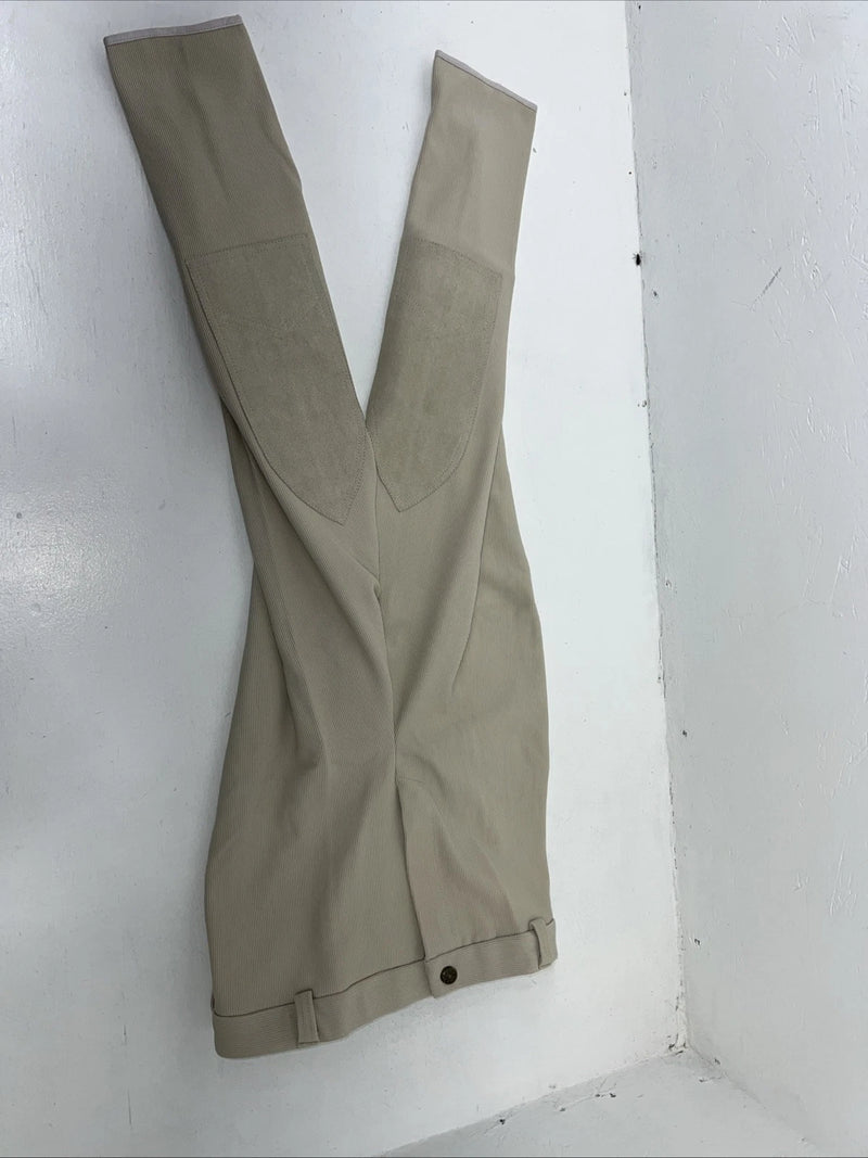 New Women’s Tan ABETTA knee Patch English Breeches. 32 R 912GYR32 C-30