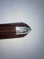 New Brown Genuine Leather Nocona Tooled And Weaved 28” Belt #2420002 NN-26