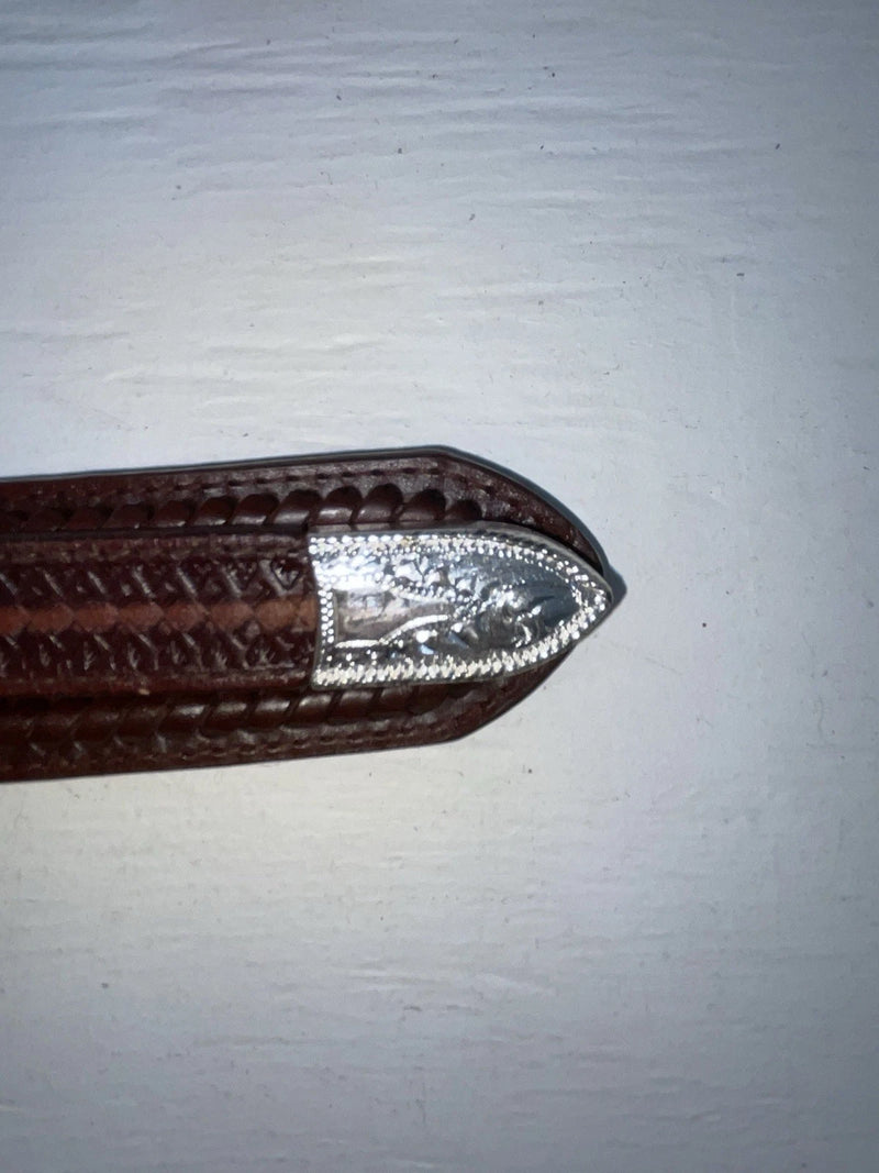 New Brown Genuine Leather Nocona Tooled And Weaved 28” Belt #2420002 NN-26