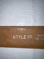 New Brown Genuine Leather Sand & Sage Tooled 28” Belt #533 NN-53