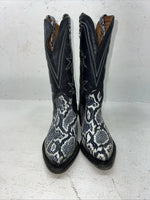 New Women’s Navy Snakeskin Texas Brand Cowboy Boots 72 7 B. 17-8