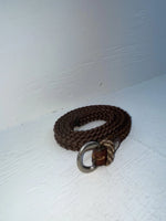 New Brown Genuine Leather Braided 34” Belt JJ-15